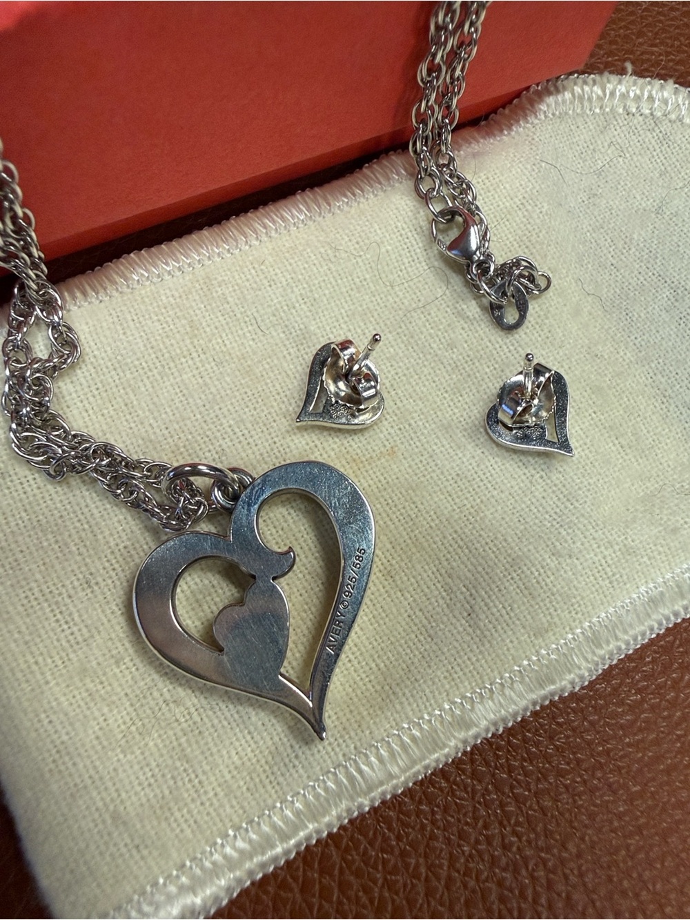 James Avery Joy of My Heart Silver and 14k Gold Necklace and Earring Set - Picture 4 of 9